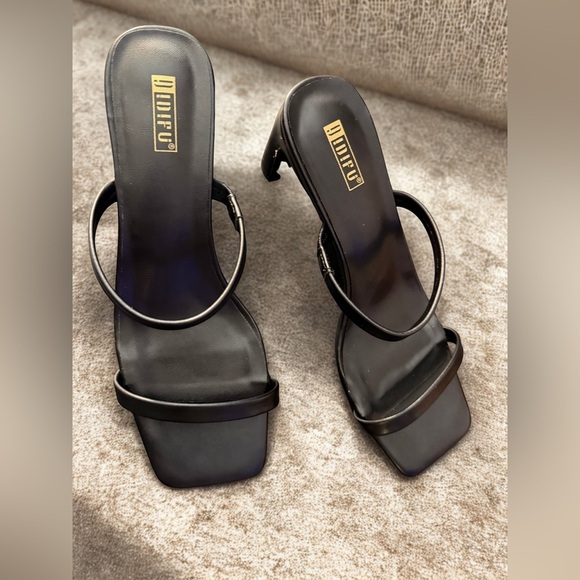 NEW IDIFU Women’s Chunky Heel Low Square Toe Block Heel Slip Ons Black Size 9.5 - Picture 7 of 8